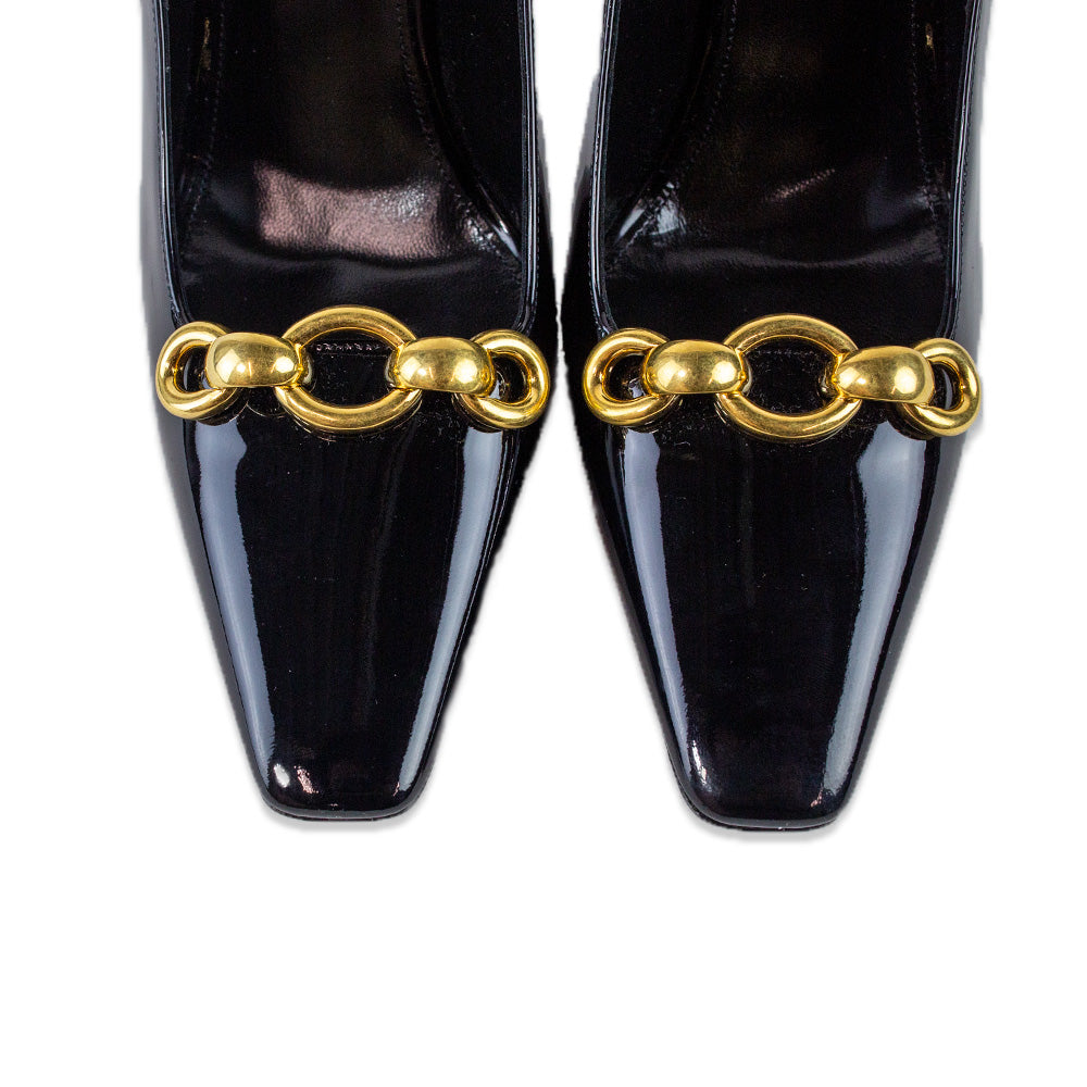 Saint Laurent Black Patent Leather Silvana 110 Pump