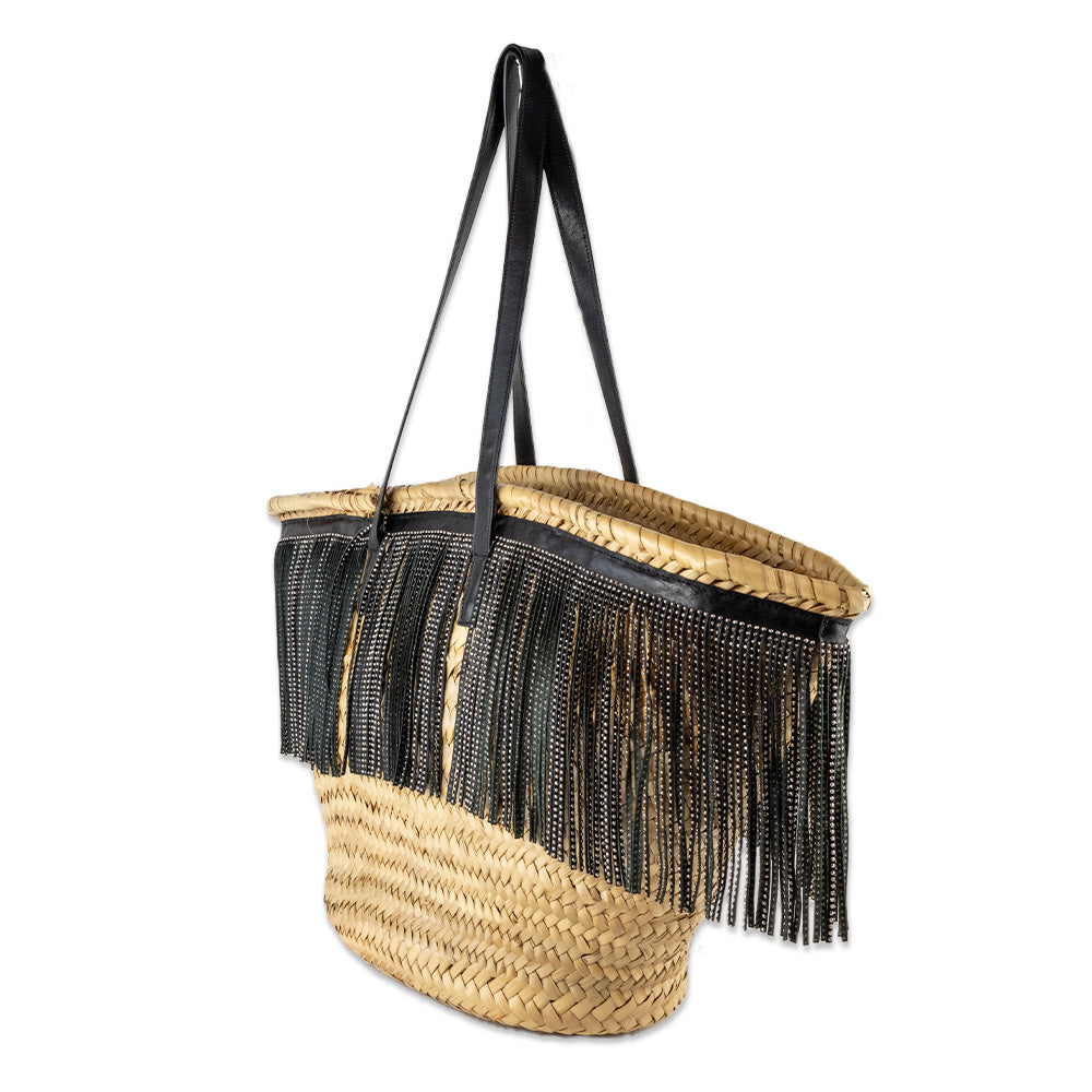 Saint Laurent Large Panier Fringe Basket Tote