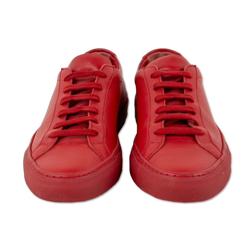 Common Projects Achilles Low Red Leather Sneakers