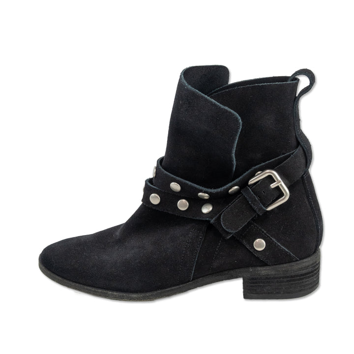 See by Chloé Janis Black Studded Suede Ankle Boots