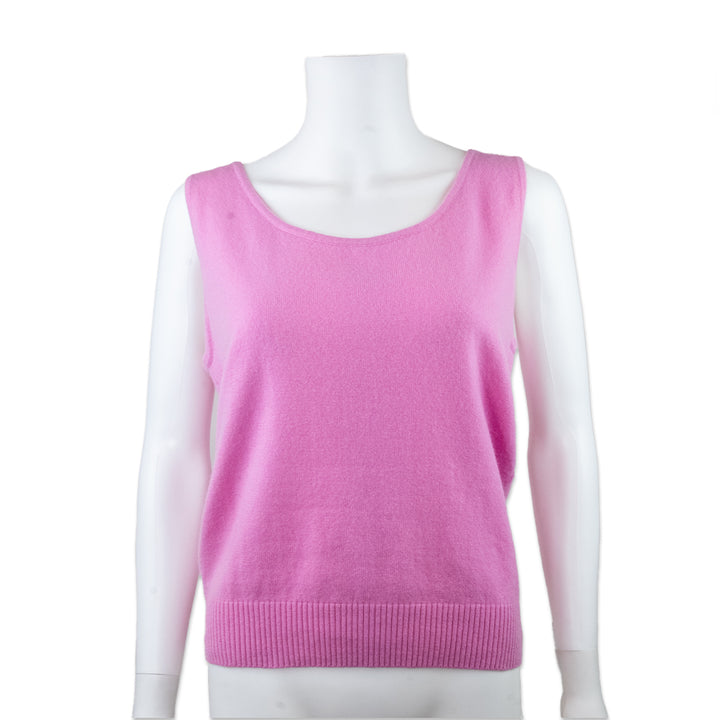 St. John Cashmere Pink Scoop Neck Tank Top