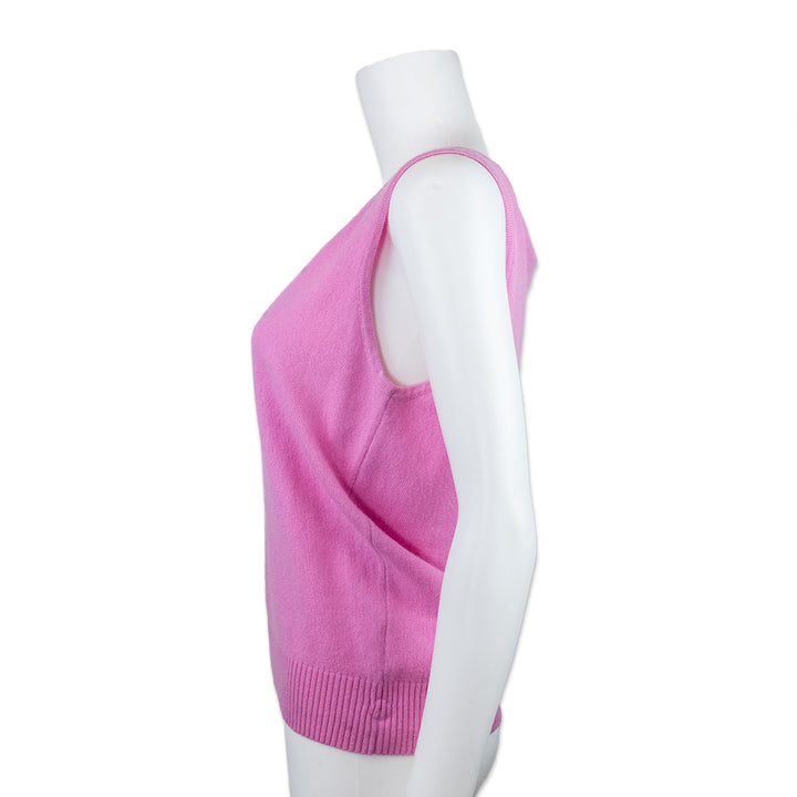 St. John Cashmere Pink Scoop Neck Tank Top