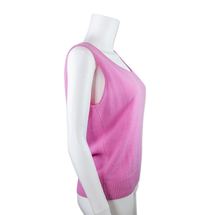 St. John Cashmere Pink Scoop Neck Tank Top