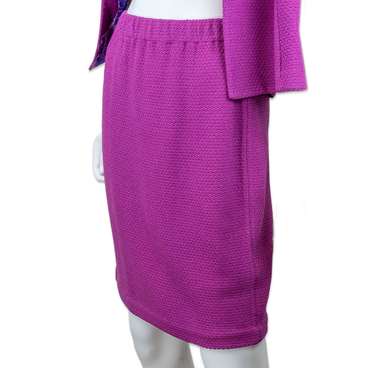 St. John Pink Knit Midi Skirt