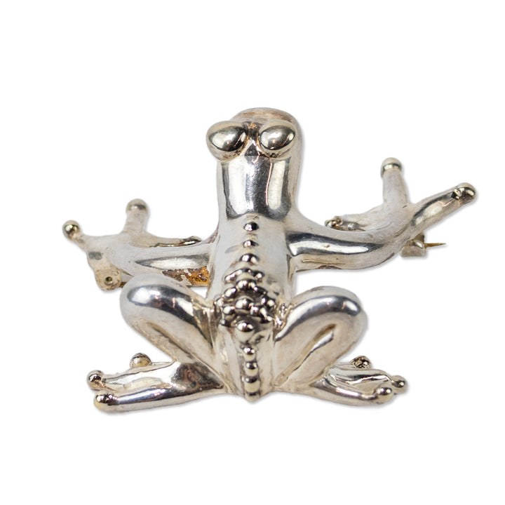 Sterling Silver Frog Brooch