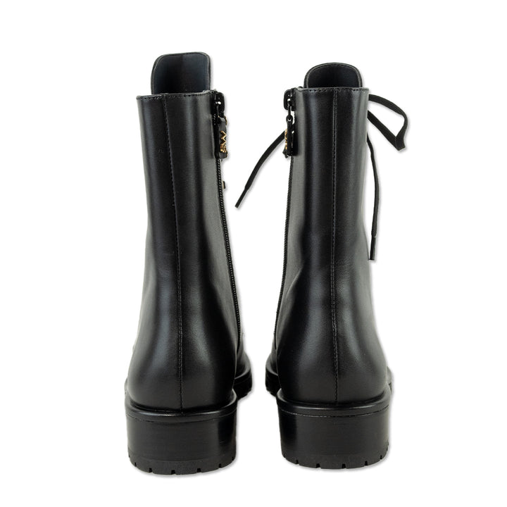 Stuart Weitzman Laine Black Leather Combat Boots