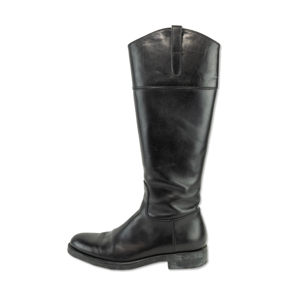 Studio Pollini Black Leather Riding Boots