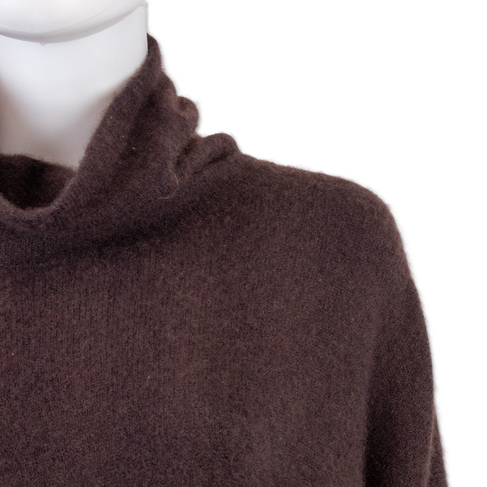 The Row Dafin Saddle Brown Cashmere Silk Poncho