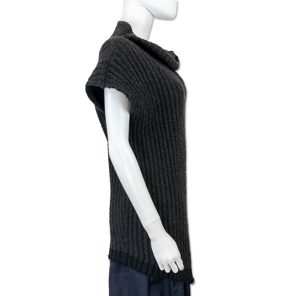 The Row Dark Grey Damiano Rib-Knit Sleeveless Sweater