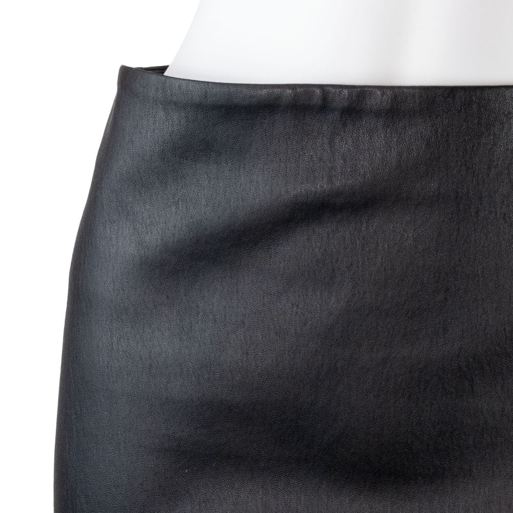 Theory Black Leather Midi Pencil Skirt