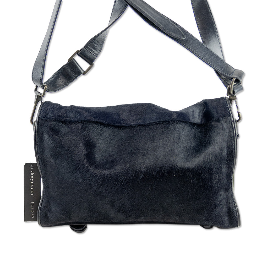 Theyskens' Theory Navy Calf Hair Small Messenger Bag