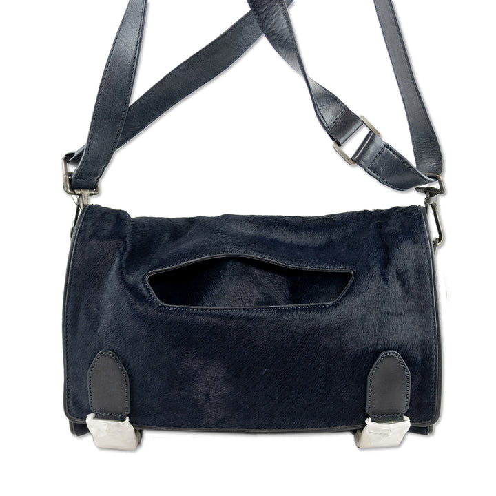 Theyskens' Theory Navy Calf Hair Small Messenger Bag