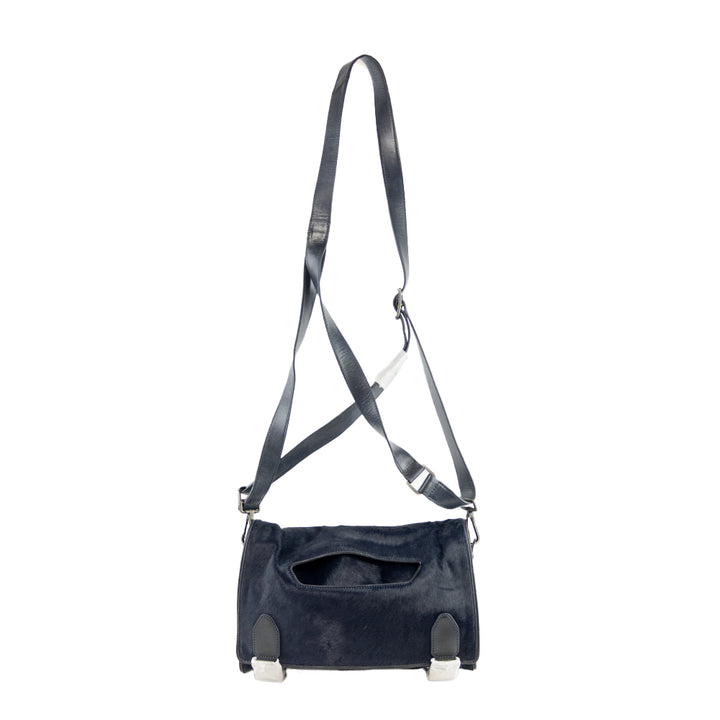 Theyskens' Theory Navy Calf Hair Small Messenger Bag