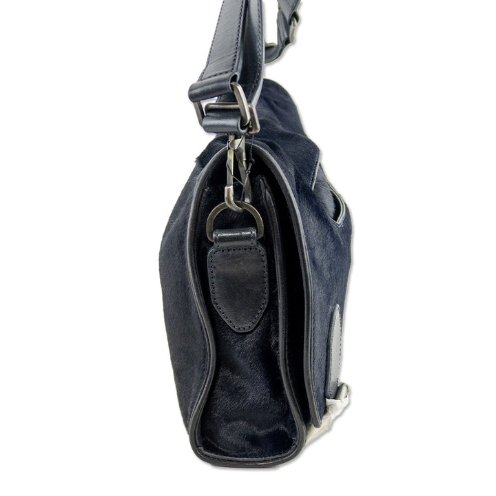 Theyskens' Theory Navy Calf Hair Small Messenger Bag