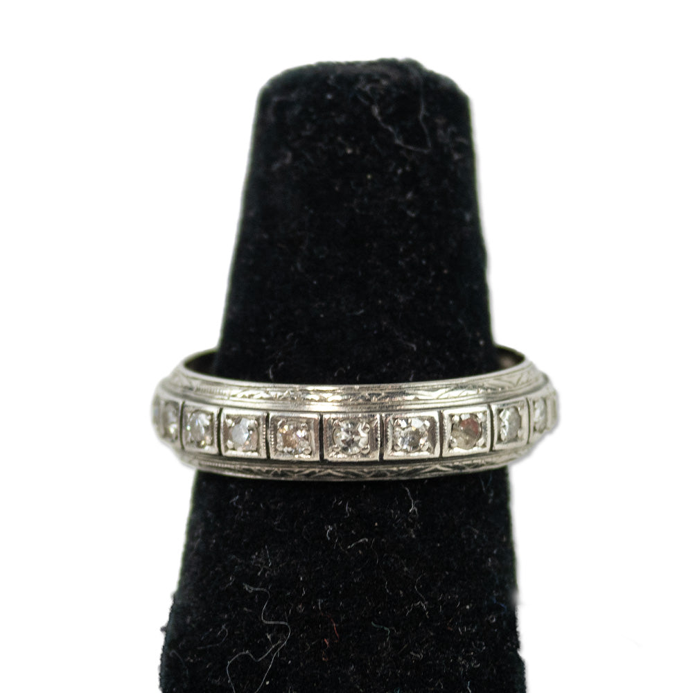 Thin Diamond & Silver Infinite Ring