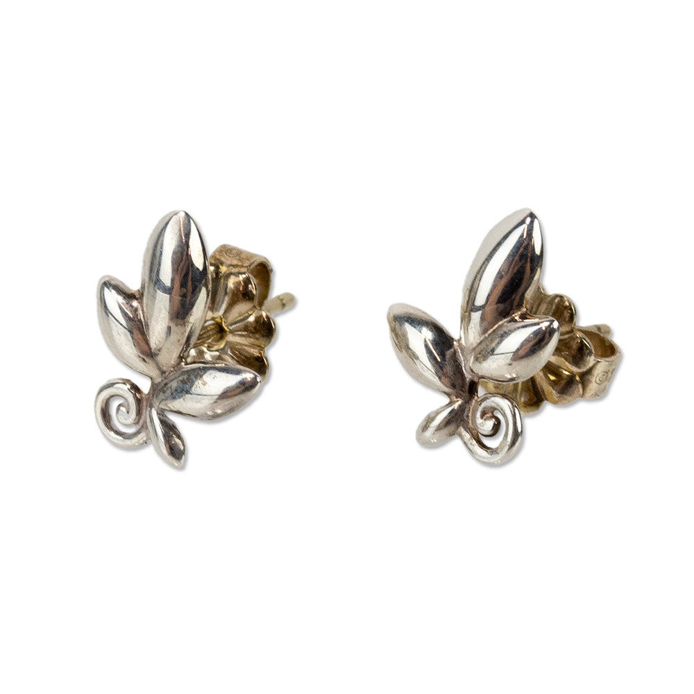 Tiffany & Co. Sterling Silver Olive Leaf Stud Earrings