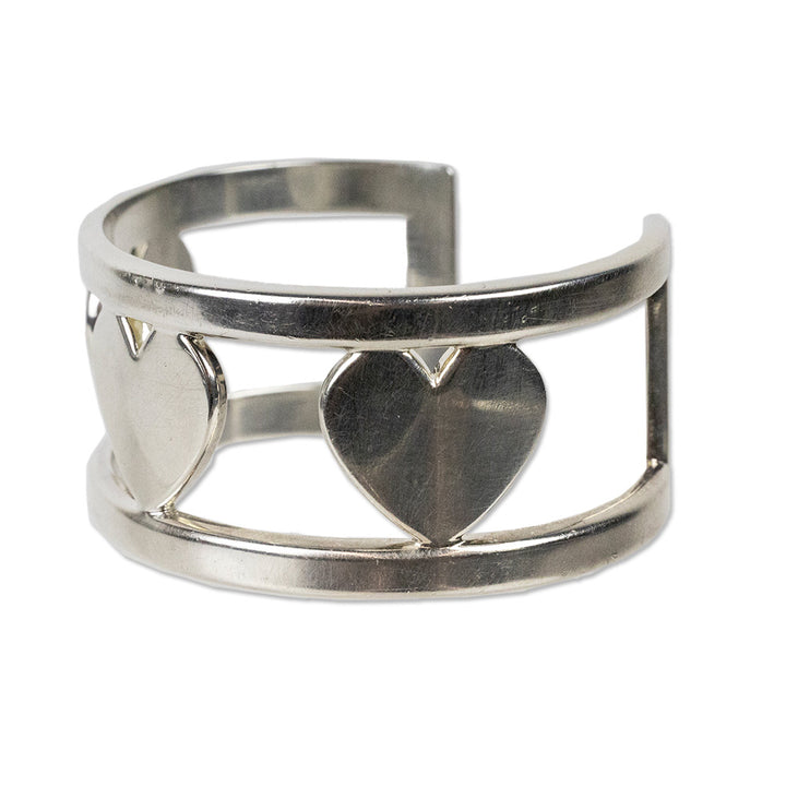 Tiffany & Co. Sterling Silver Stencil Heart Cuff Bracelet