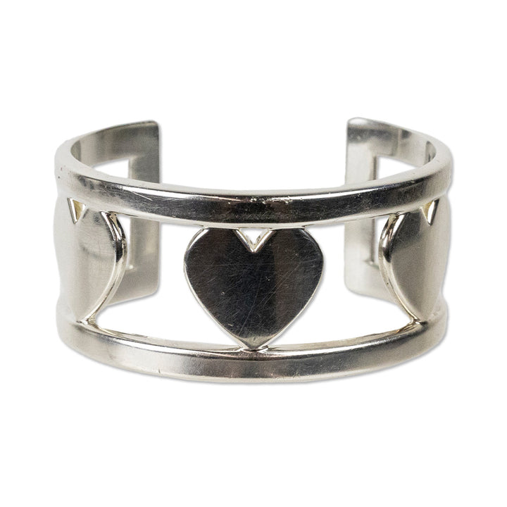 Tiffany & Co. Sterling Silver Stencil Heart Cuff Bracelet