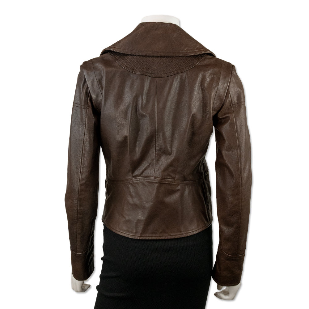 Tod's Brown Leather Moto Jacket