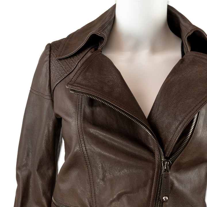 Tod's Brown Leather Moto Jacket