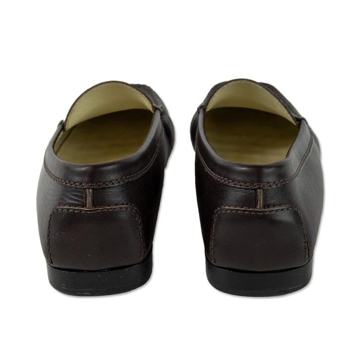 Tod's Brown Leather Round Toe Penny Loafers