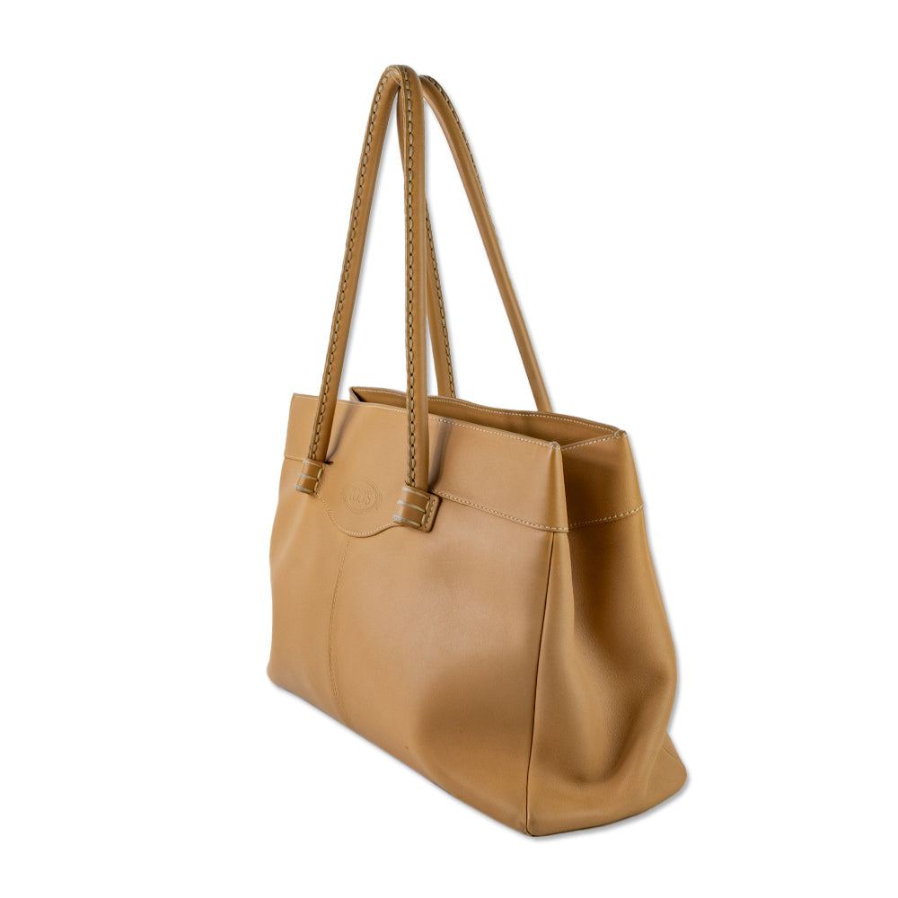 Tod's Medium Tan Leather Mocassino Tote