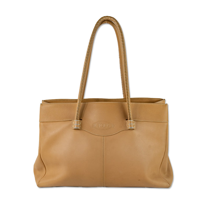 Tod's Medium Tan Leather Mocassino Tote