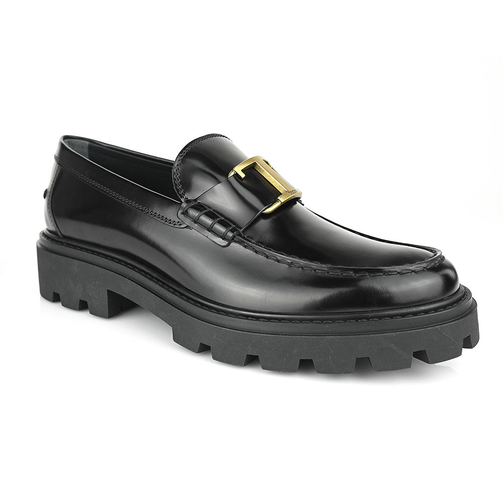 Tod's Mens T Timeless Black Leather Loafers