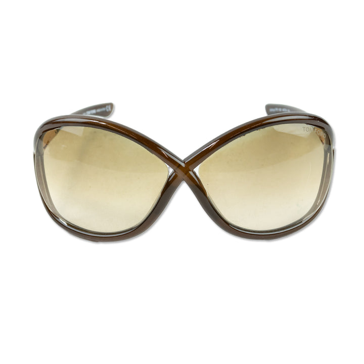 Tom Ford Whitney Oversized Brown Round Sunglasses