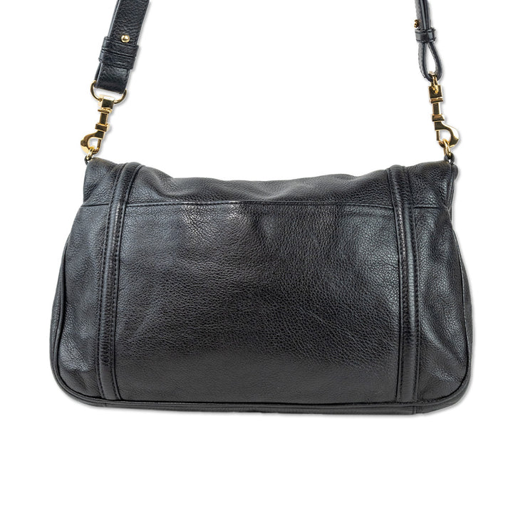 Tory Burch Black Leather Flap Handbag