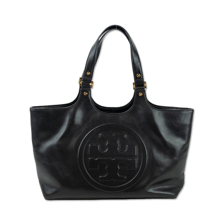 Tory Burch Bombe Black Leather Tote