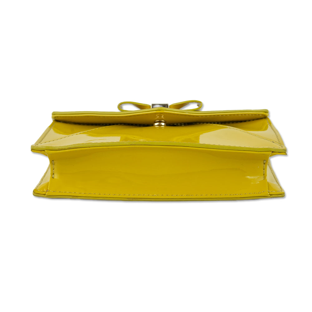 Tory Burch Mustard Yellow Patent Leather Crossbody Bag