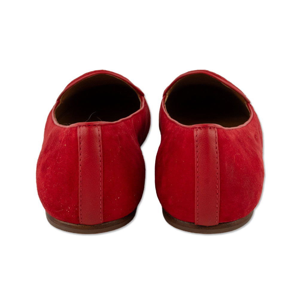 Tory Burch Red Suede Loafers