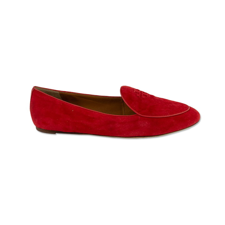 Tory Burch Red Suede Loafers