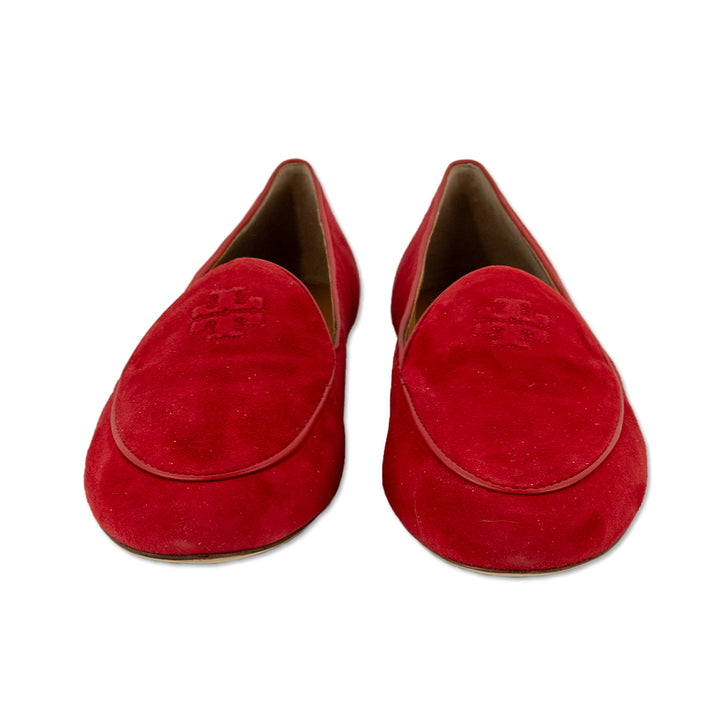 Tory Burch Red Suede Loafers