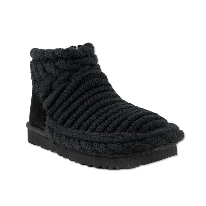 UGG Classic Mini Chunk Black Knit Boot