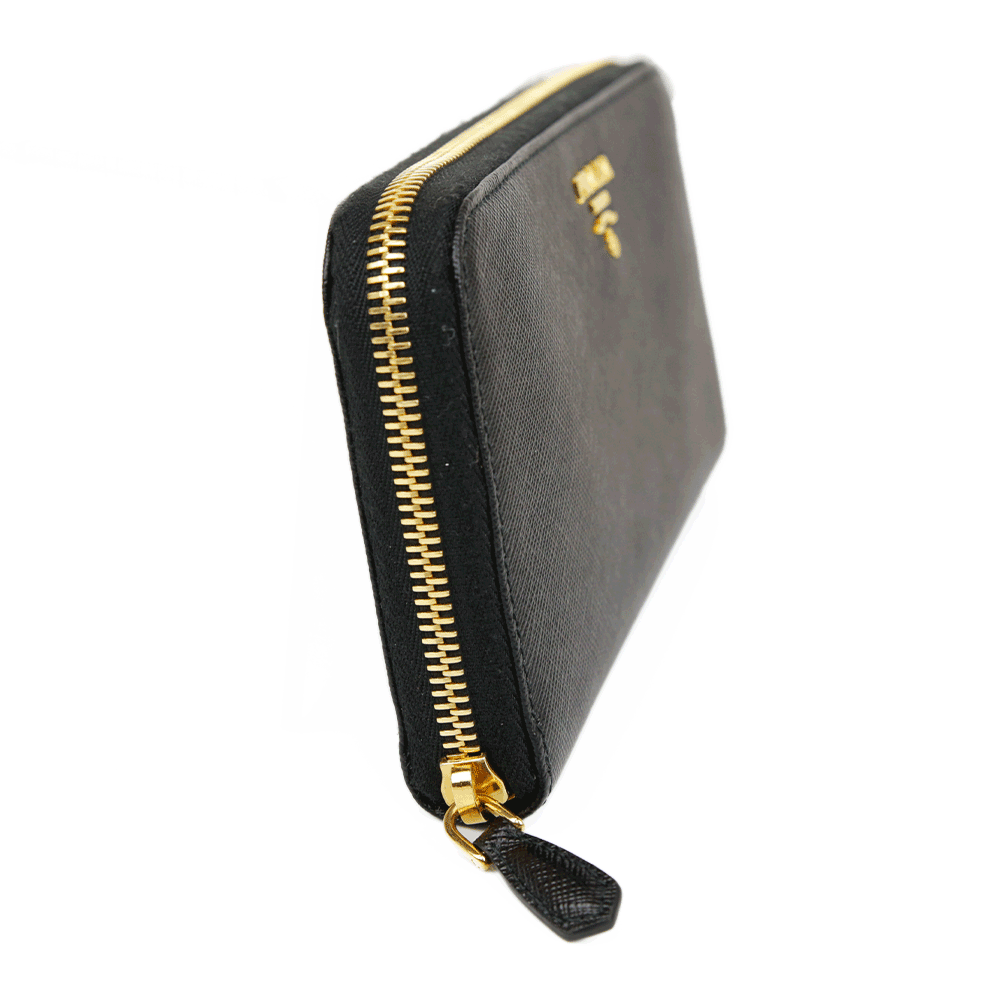 Prada Black Saffiano Leather Continental Wallet