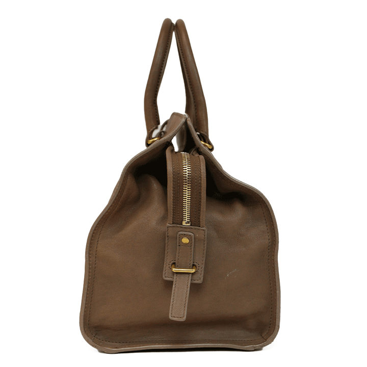 Yves Saint Laurent Taupe Leather Cabas Chyc Tote Bag