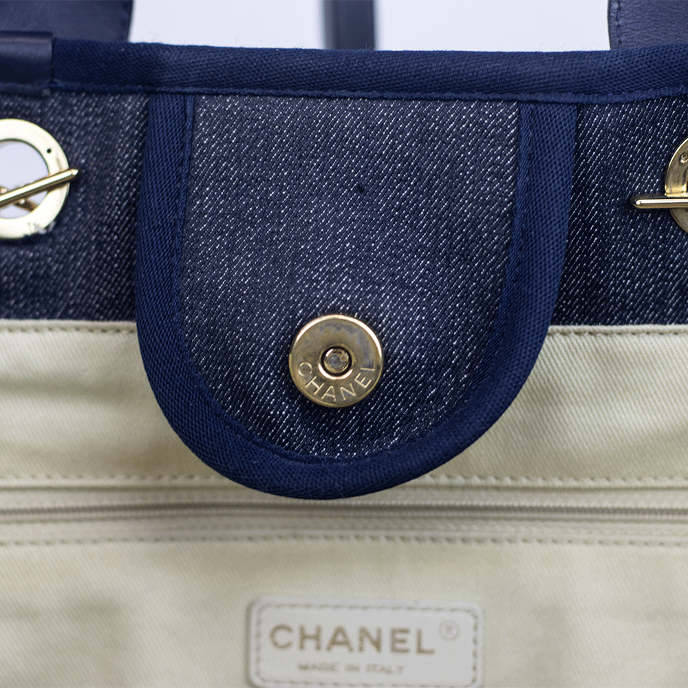 Chanel Large Deauville Denim Shopping Tote