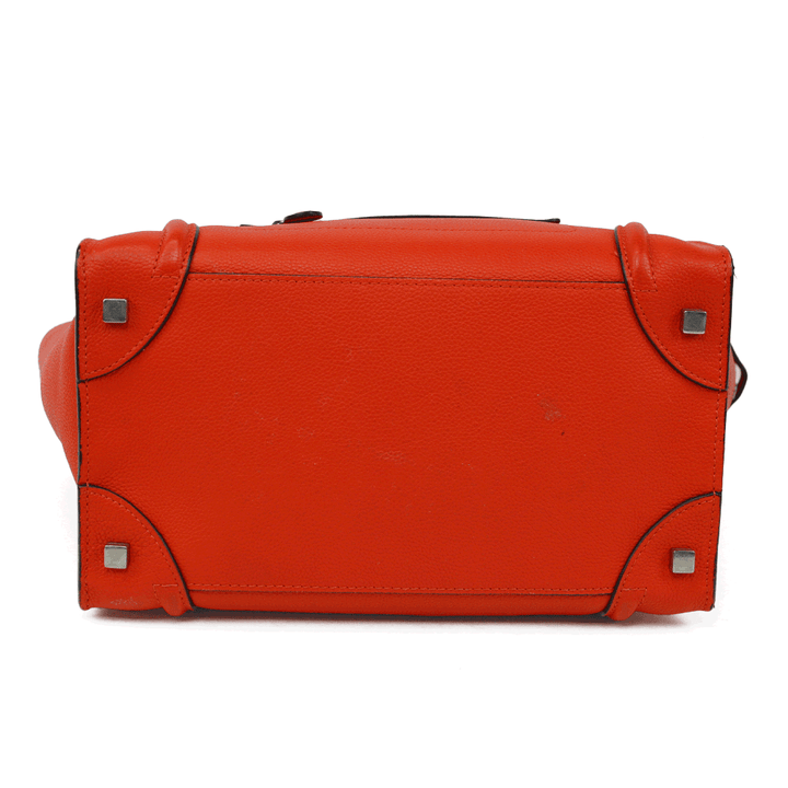 Celine Orange Leather Medium Phantom Luggage Tote Bag