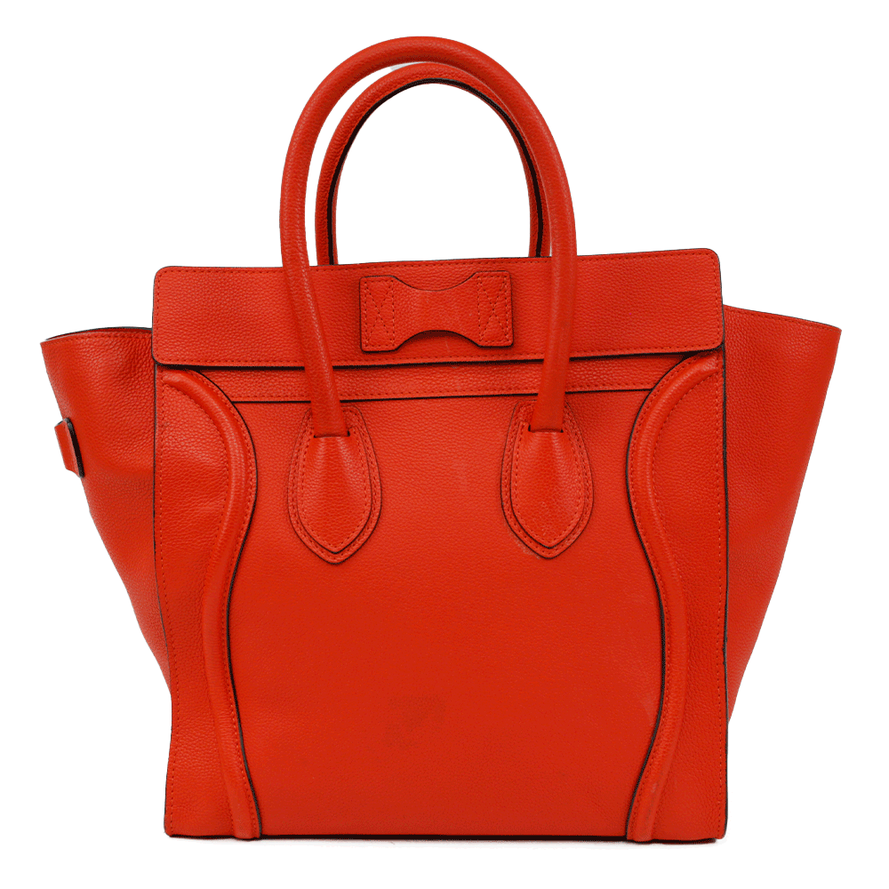 Celine Orange Leather Medium Phantom Luggage Tote Bag