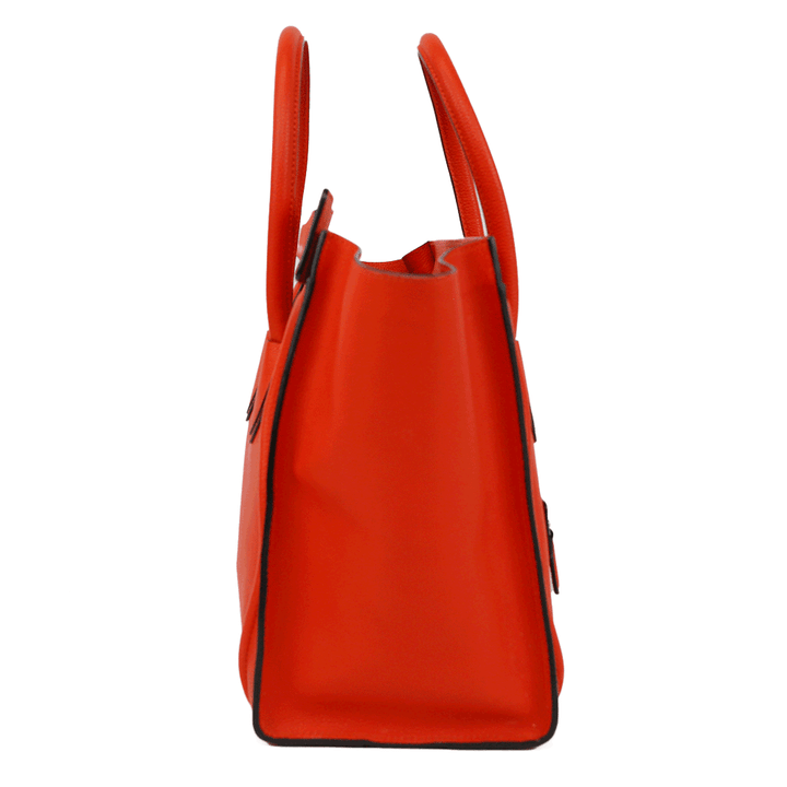 Celine Orange Leather Medium Phantom Luggage Tote Bag