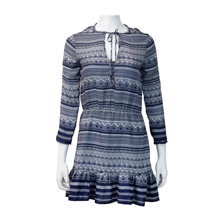 Veronica Beard Navy & White Print Mini Dress