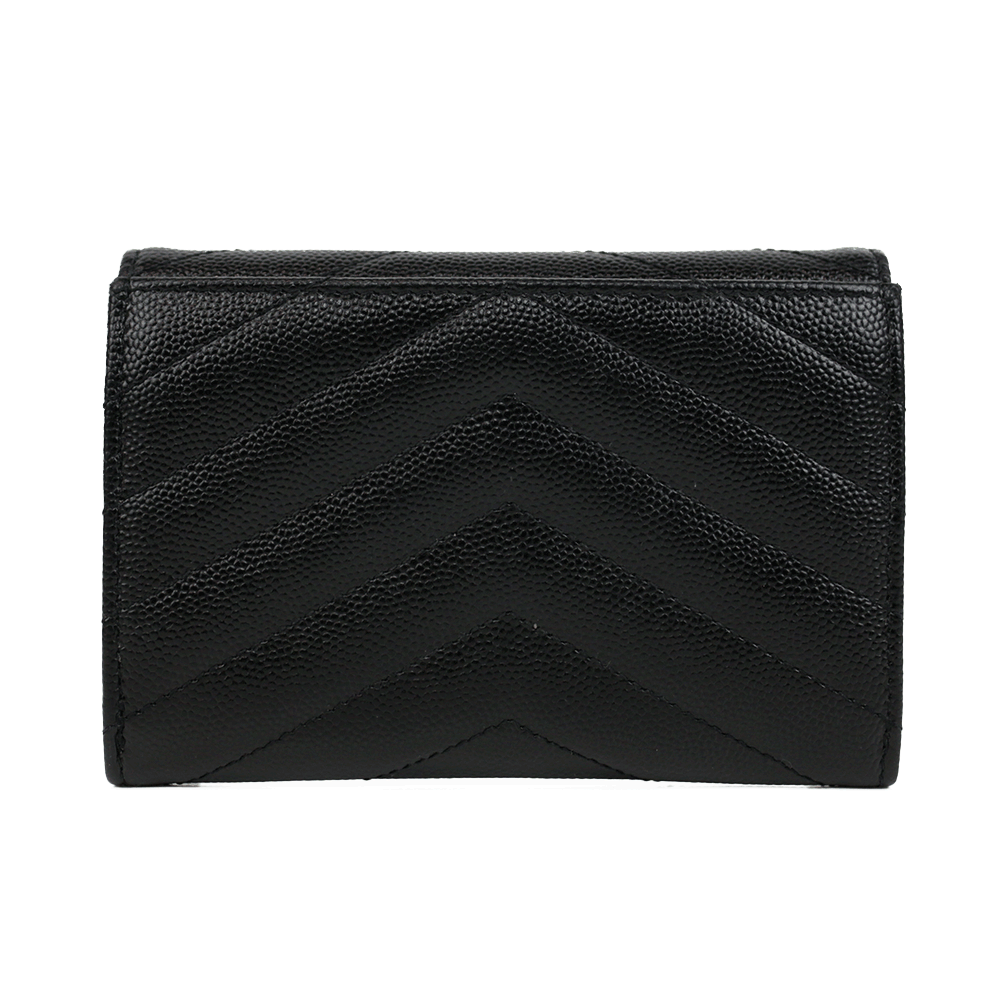 Saint Laurent Black Cassandre Matelassé Small Wallet