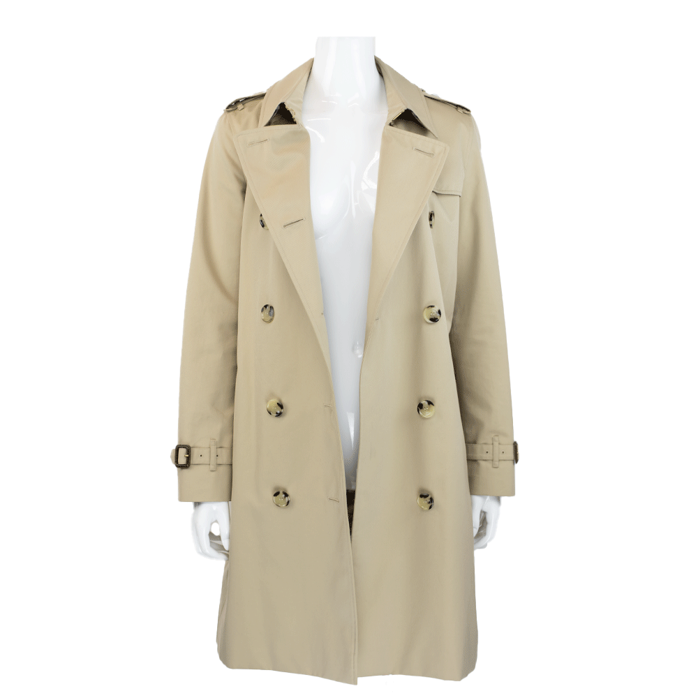 Burberry The Kensington Beige Cotton Trench Coat