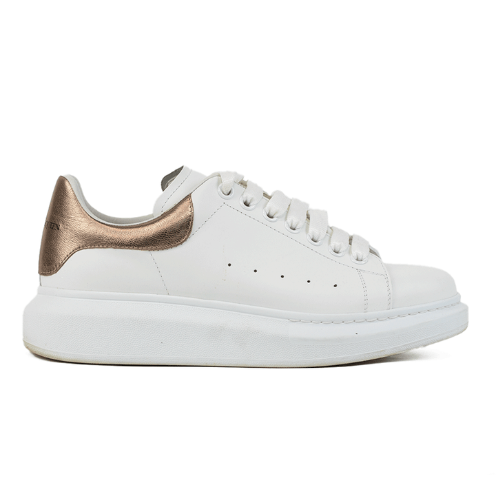 Alexander McQueen White & Rose Gold Oversized Sneaker