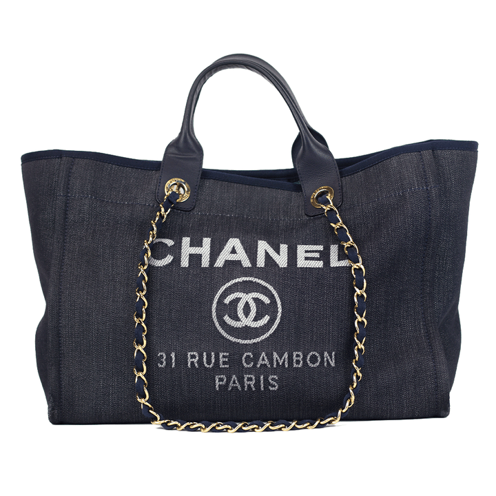 Chanel Large Deauville Denim Shopping Tote