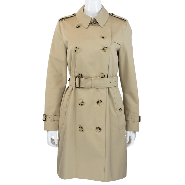 Burberry The Kensington Beige Cotton Trench Coat