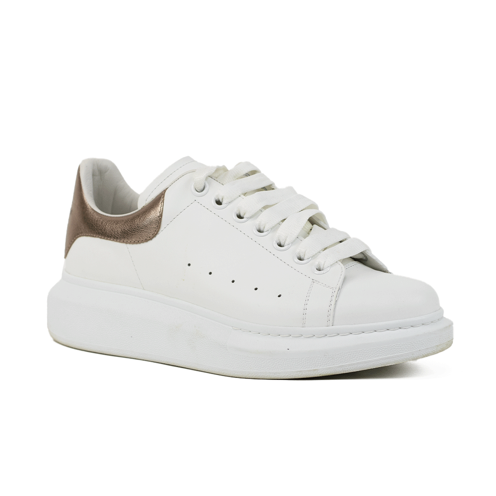 Alexander McQueen White & Rose Gold Oversized Sneaker