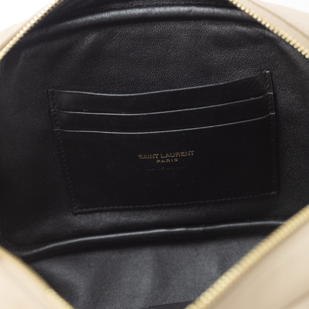 Saint Laurent Beige Matelasse Mini Lou Camera Bag